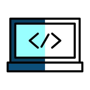 Kodlama simgesinin vektör illüstrasyonu 