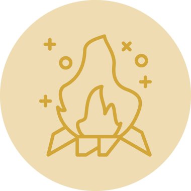 Şenlik ateşi. Web simgesi basit tasarım