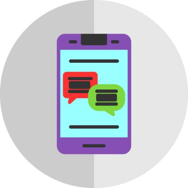 Grafik düz konuşma baloncukları simgesi, vektör illüstrasyonu