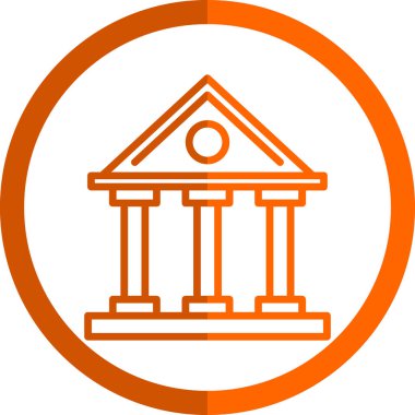 Banka binası. Web simgesi basit illüstrasyon