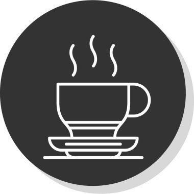 sıcak kahve simgesi, vektör illüstrasyonu