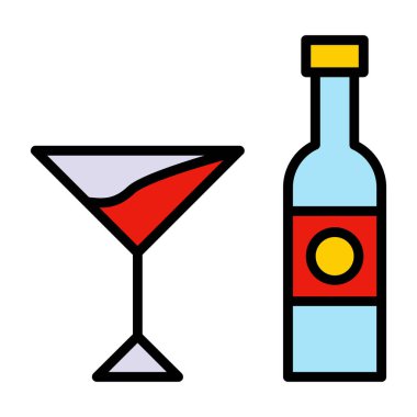 alkollü içecekler taslak biçiminde ikon