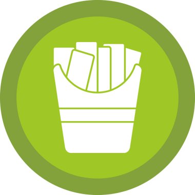 Patates kızartması grafik simgesi, vektör illüstrasyonu basit tasarım