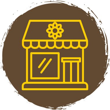 Çiçekçi binası simgesi, vektör illüstrasyon tasarımı