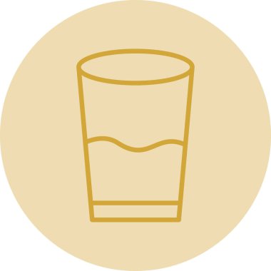 Bir bardak su, içecek ikonu, beyaz arkaplanda izole edilmiş. 