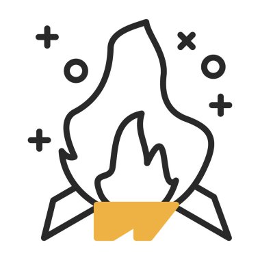 Şenlik ateşi. Web simgesi basit tasarım