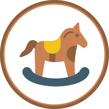 Sallanan at oyuncağı simgesi, vektör illüstrasyonu