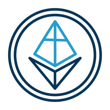ethereum kripto para birimi mavi vektör çizimi