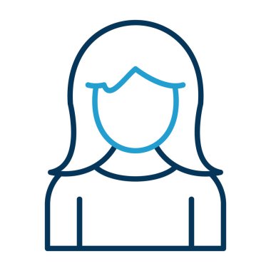 kız düz simgesi, vektör illüstrasyonu