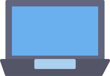 Basit dizüstü bilgisayar simgesi, vektör illüstrasyonu