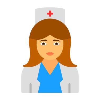 Hemşire hanım. Web simgesi basit illüstrasyon 