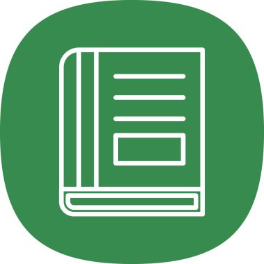 Kitap satırı simgesi, vektör çizim 