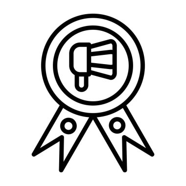 ödül madalyası vektör çizgisi tasarımı simgesi