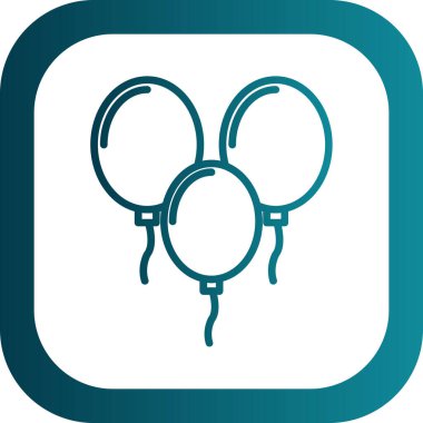 Üç balon. Web simgesi basit illüstrasyon 