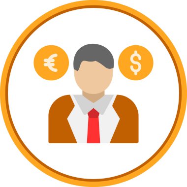 İş adamı ikonu. Web için iş adamı vektör simgelerinin düz çizimi