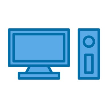 pc bilgisayar simgesinin vektör illüstrasyonu 