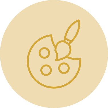 Palet ve boya fırçası. Web simgesi resmedilmesi basit illüstrasyon