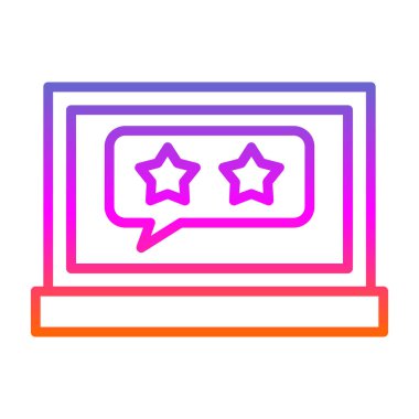 Dizüstü bilgisayarda gözden geçirme imzası, vektör illüstrasyonu basit tasarım