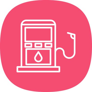 Basit düz benzin istasyonu tasarım vektör simgesi 