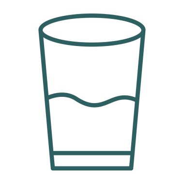 Bir bardak su, içecek ikonu, beyaz arkaplanda izole edilmiş. 