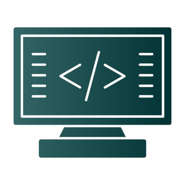 Kodlama simgesinin vektör illüstrasyonu 