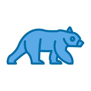 Kutup ayısı ikon vektörü. İnce çizgi işareti. izole edilmiş sınır sembolü çizimi