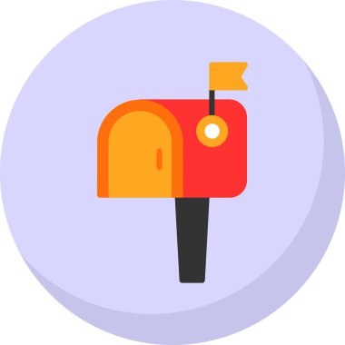 Posta kutusu düz simgesi, vektör illüstrasyonu