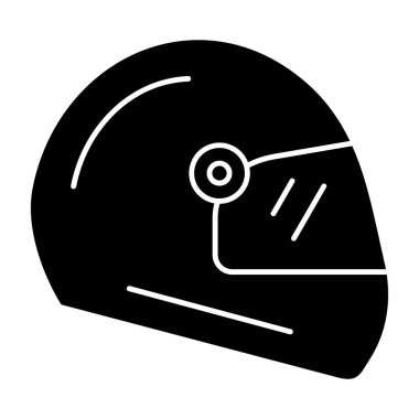 Kask simgesi basit tasarım illüstrasyonu 