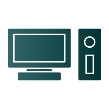 pc bilgisayar simgesinin vektör illüstrasyonu 