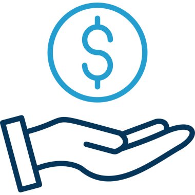 Dolar işareti vektör simgesi