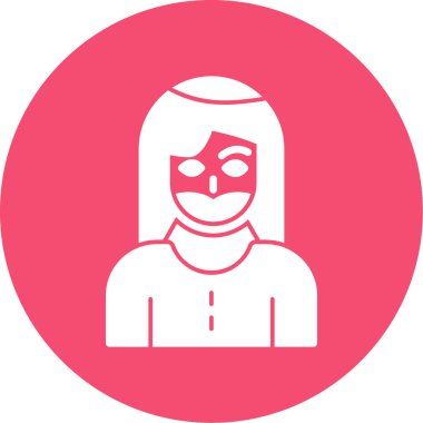 Sakallı kadın simgesi, vektör illüstrasyonu