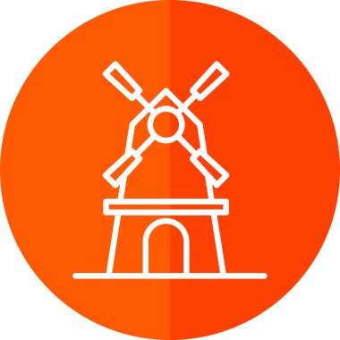 Yel değirmeni ağ simgesi, vektör illüstrasyonu 