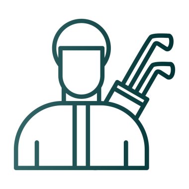 Golfçü web simgesi, vektör illüstrasyonu 