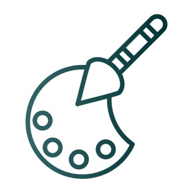 Palet boyama ve boya fırçası simgesi, vektör illüstrasyonu