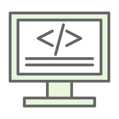 Kodlama simgesinin vektör illüstrasyonu 