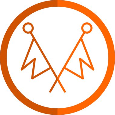 Basit bayrak vektör çizgisi simgesi 