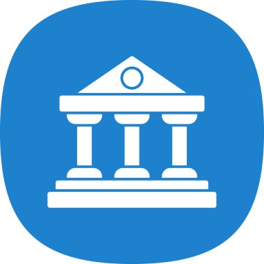 Banka binası. Web simgesi basit illüstrasyon