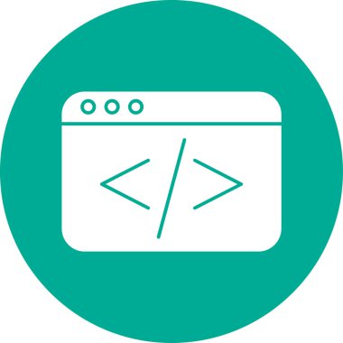 Kodlama simgesinin vektör illüstrasyonu 