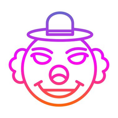 Palyaço vektör illüstrasyonu, simge ögesi arkaplanı                  