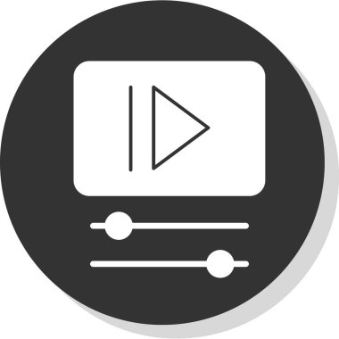 video oynatıcı simgesi, vektör illüstrasyonu 