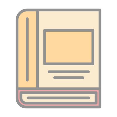 Kitap satırı simgesi, vektör çizim 