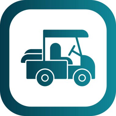 Golf Arabası simgesinin vektör illüstrasyonu