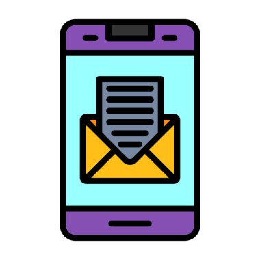 e- posta iletisi simgesi renk ana hatları vektörü