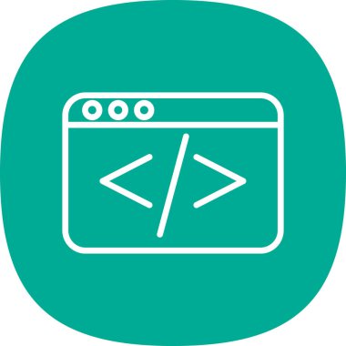 Kodlama simgesinin vektör illüstrasyonu 