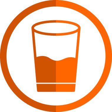 Bir bardak su, içecek ikonu, beyaz arkaplanda izole edilmiş. 