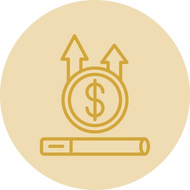 Kalemle bir madeni paranın vektör çizimi