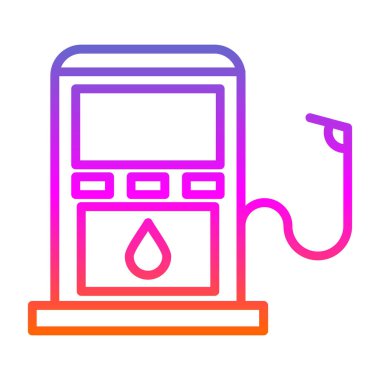 Basit düz benzin istasyonu tasarım vektör simgesi 