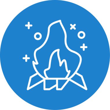 Şenlik ateşi. Web simgesi basit tasarım