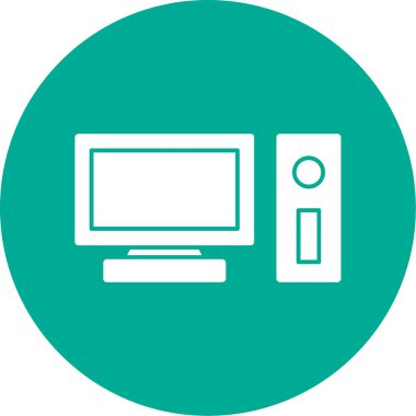 pc bilgisayar simgesinin vektör illüstrasyonu 