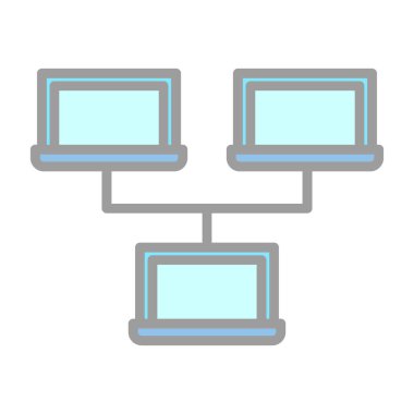 Yerel ağ simgesi, vektör illüstrasyonu basit tasarım